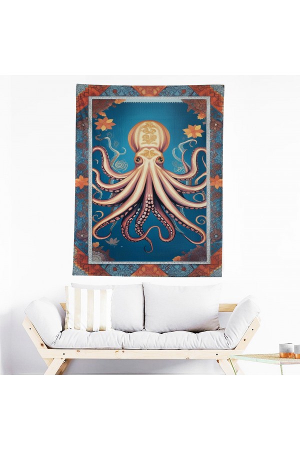 Ahtapot Denizci Desenli Duvar Örtüsü Duvar Halısı Wall Tapestry Ahtapot Denizci Desenli Duvar Örtüsü Duvar Halısı Wall Tapestry