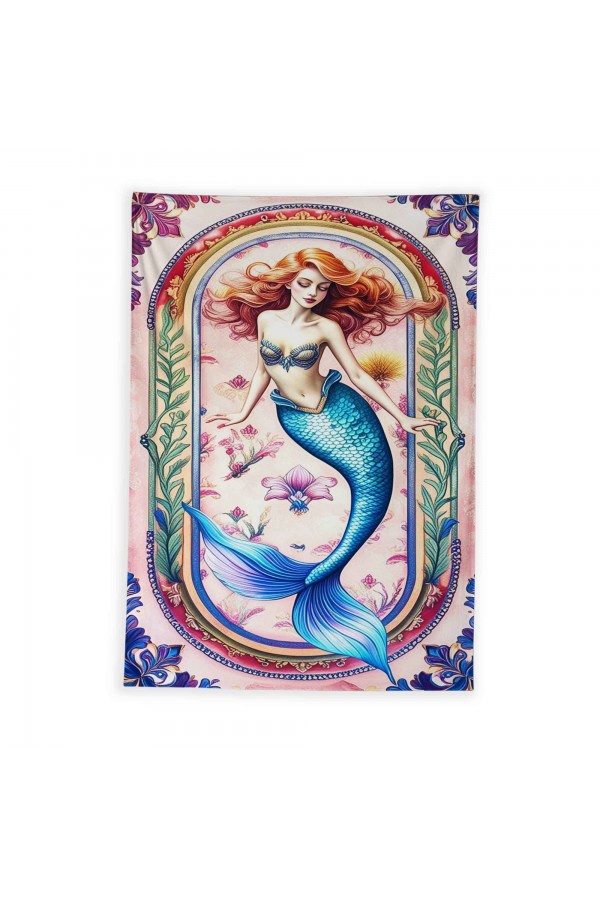 Deniz Kızı Desenli Duvar Örtüsü Duvar Halısı Wall Tapestry Deniz Kızı Desenli Duvar Örtüsü Duvar Halısı Wall Tapestry