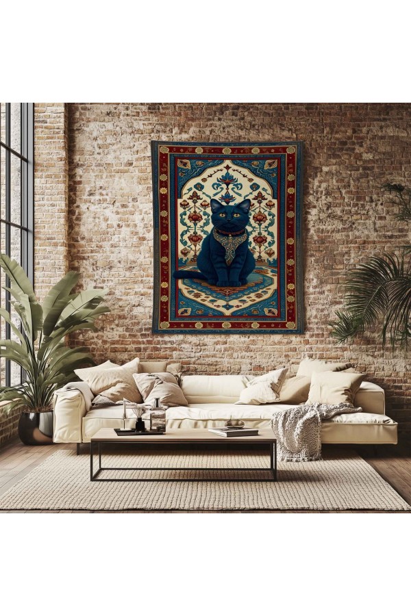 Etnik Kedi Desenli Duvar Örtüsü Duvar Halısı Wall Tapestry Etnik Kedi Desenli Duvar Örtüsü Duvar Halısı Wall Tapestry