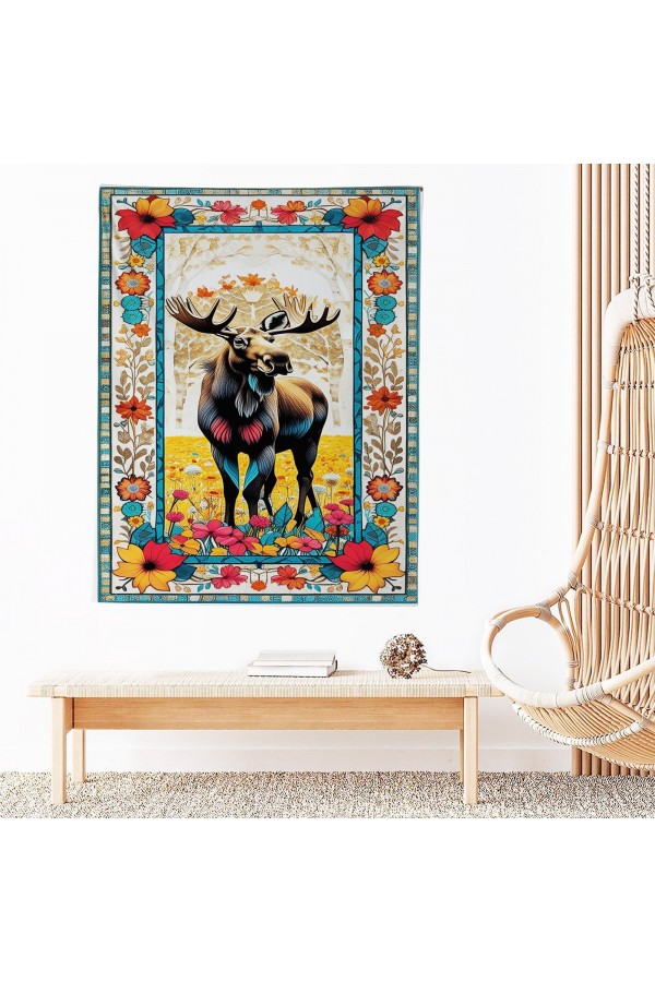 Geyik Hayvan Desenli Duvar Örtüsü Duvar Halısı Wall Tapestry Geyik Hayvan Desenli Duvar Örtüsü Duvar Halısı Wall Tapestry
