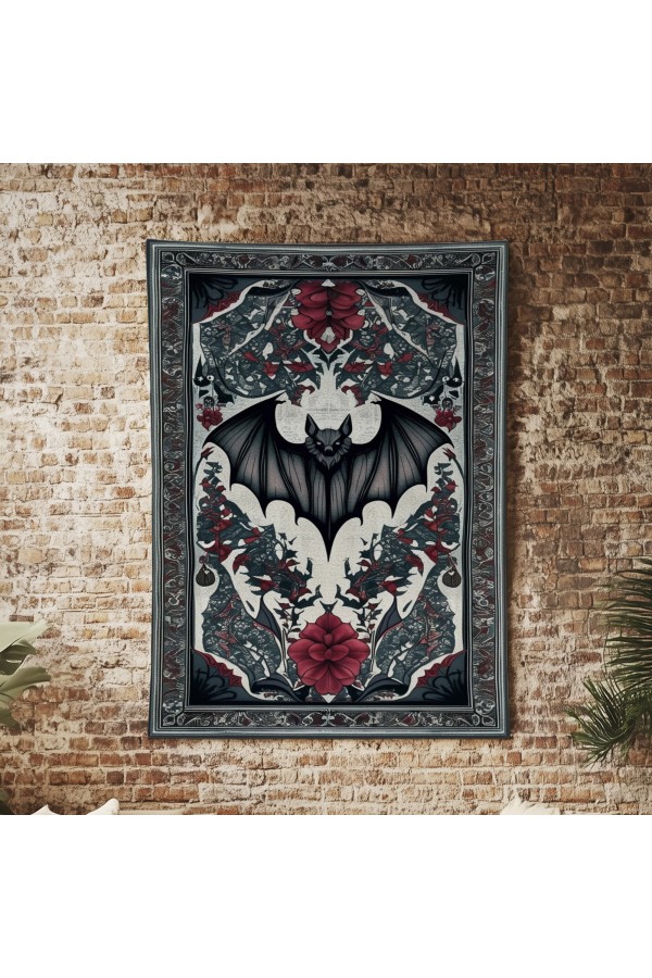 Gotik Yarasa Desenli Duvar Örtüsü Duvar Halısı Wall Tapestry Gotik Yarasa Desenli Duvar Örtüsü Duvar Halısı Wall Tapestry