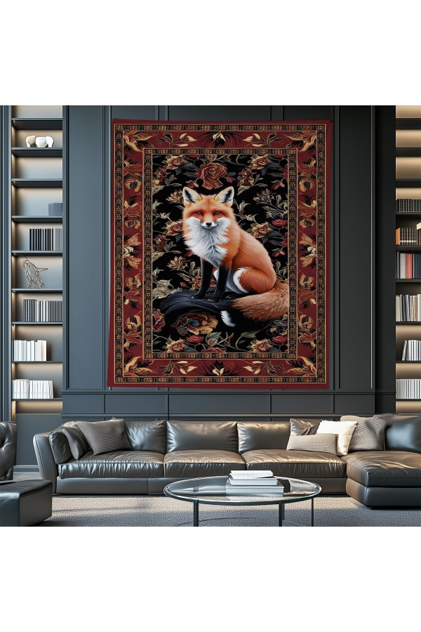 Tilki Hayvan Desenli Duvar Örtüsü Duvar Halısı Wall Tapestry Tilki Hayvan Desenli Duvar Örtüsü Duvar Halısı Wall Tapestry