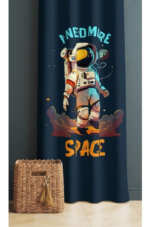 Mavi Astronot Desenli Erkek Çocuk Odası Fon Perde 140x260cm Mavi Astronot Desenli Erkek Çocuk Odası Fon Perde 140x260cm