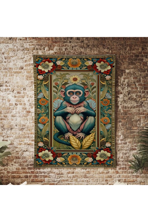 Sevimli Maymun Hayvan Desenli Duvar Örtüsü Duvar Halısı Wall Tapestry Sevimli Maymun Hayvan Desenli Duvar Örtüsü Duvar Halısı Wall Tapestry