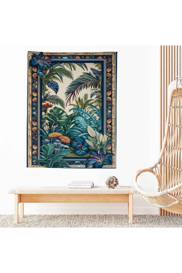 Tropik Orman Yapraklar Desenli Duvar Örtüsü Duvar Halısı Wall Tapestry Tropik Orman Yapraklar Desenli Duvar Örtüsü Duvar Halısı Wall Tapestry