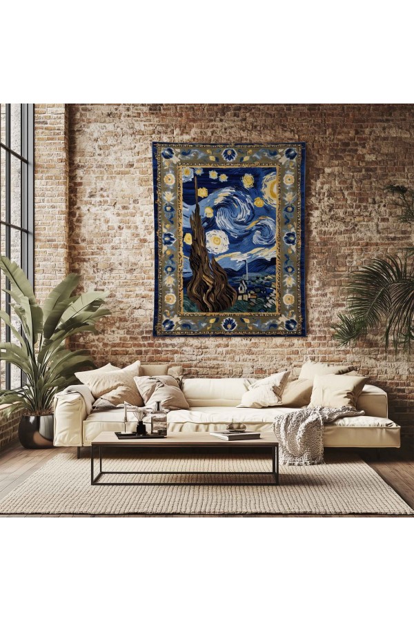 Van Gogh Yıldızlı Geceler Tablo Desenli Duvar Örtüsü Duvar Halısı Wall Tapestry Van Gogh Yıldızlı Geceler Tablo Desenli Duvar Örtüsü Duvar Halısı Wall Tapestry