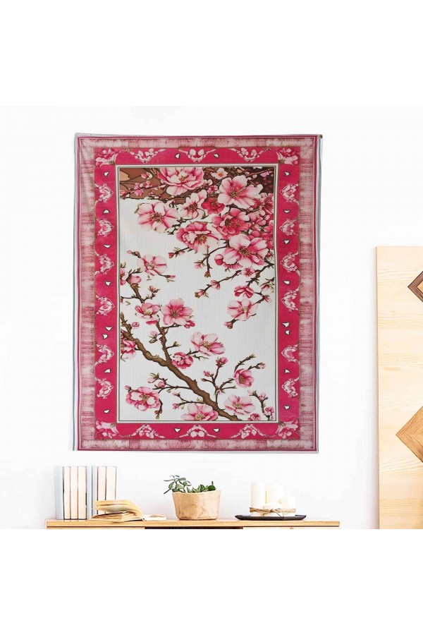 Pembe Sakura Çiçekler Desenli Duvar Örtüsü Duvar Halısı Wall Tapestry Pembe Sakura Çiçekler Desenli Duvar Örtüsü Duvar Halısı Wall Tapestry