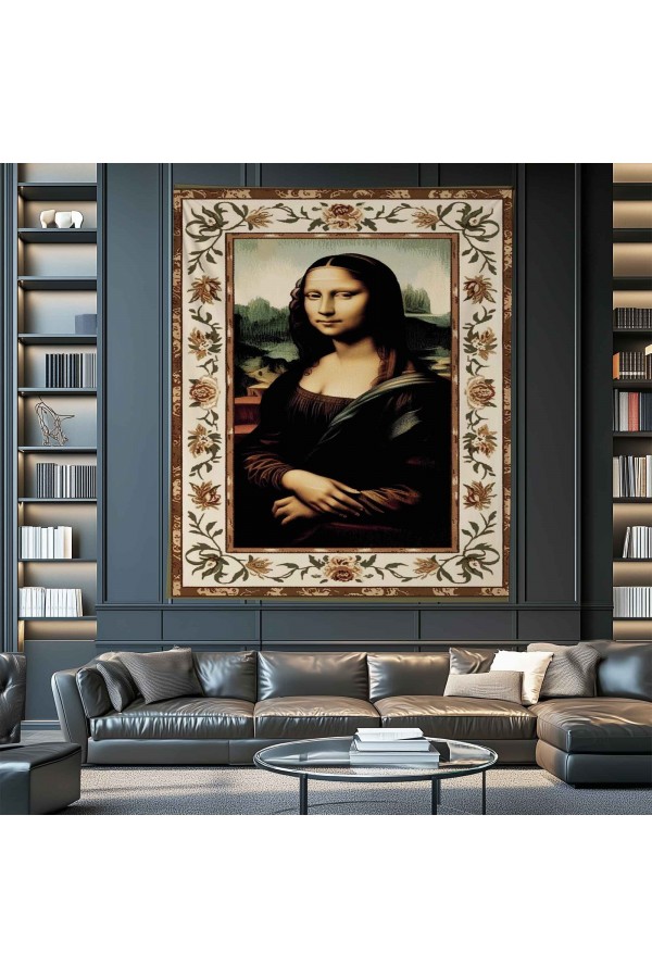 Mona Lisa Desenli Duvar Örtüsü Duvar Halısı Wall Tapestry Mona Lisa Desenli Duvar Örtüsü Duvar Halısı Wall Tapestry