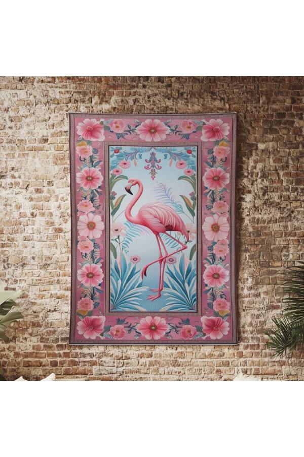 Pembe Flamingo Hayvan Desenli Duvar Örtüsü Duvar Halısı Wall Tapestry Pembe Flamingo Hayvan Desenli Duvar Örtüsü Duvar Halısı Wall Tapestry