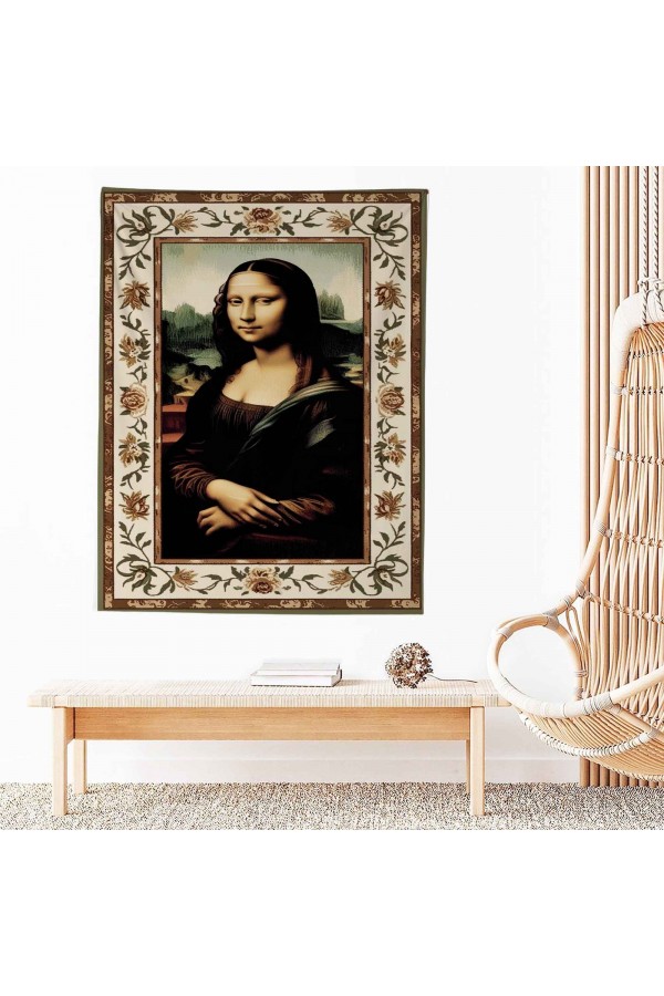 Mona Lisa Desenli Duvar Örtüsü Duvar Halısı Wall Tapestry Mona Lisa Desenli Duvar Örtüsü Duvar Halısı Wall Tapestry