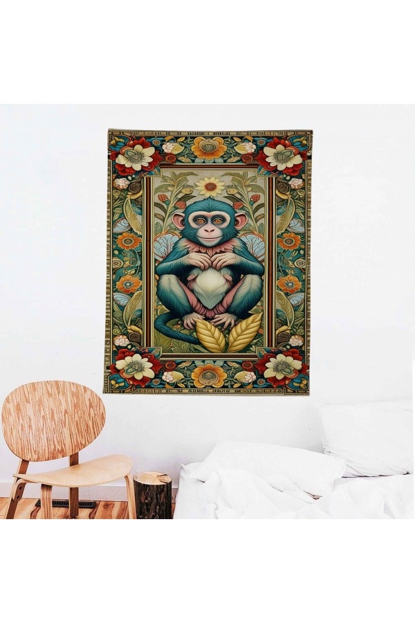 Sevimli Maymun Hayvan Desenli Duvar Örtüsü Duvar Halısı Wall Tapestry Sevimli Maymun Hayvan Desenli Duvar Örtüsü Duvar Halısı Wall Tapestry