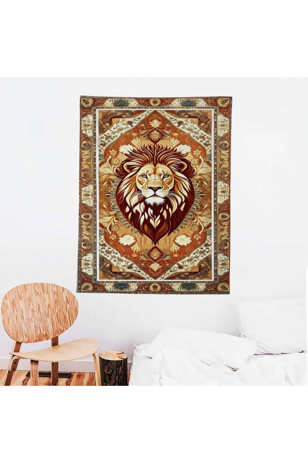 Aslan Hayvan Desenli Duvar Örtüsü Duvar Halısı Wall Tapestry Aslan Hayvan Desenli Duvar Örtüsü Duvar Halısı Wall Tapestry