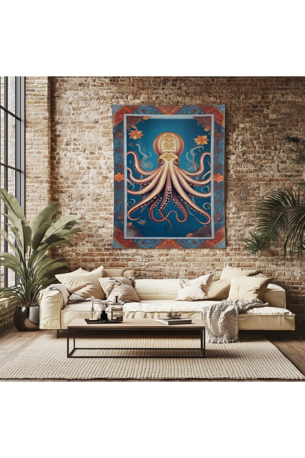 Ahtapot Denizci Desenli Duvar Örtüsü Duvar Halısı Wall Tapestry Ahtapot Denizci Desenli Duvar Örtüsü Duvar Halısı Wall Tapestry