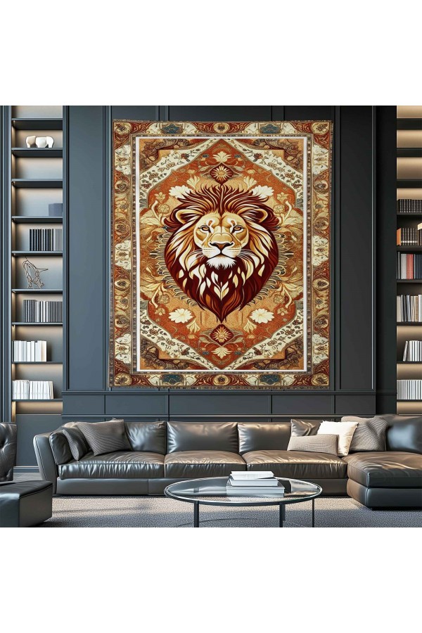Aslan Hayvan Desenli Duvar Örtüsü Duvar Halısı Wall Tapestry Aslan Hayvan Desenli Duvar Örtüsü Duvar Halısı Wall Tapestry