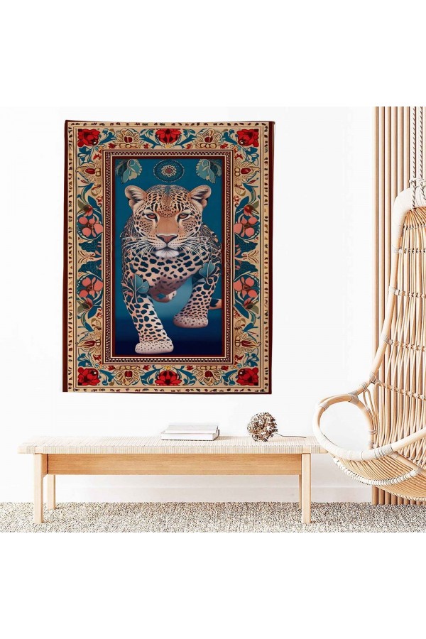 Vahşi Leopar Hayvanlı Desenli Duvar Örtüsü Duvar Halısı Wall Tapestry Vahşi Leopar Hayvanlı Desenli Duvar Örtüsü Duvar Halısı Wall Tapestry