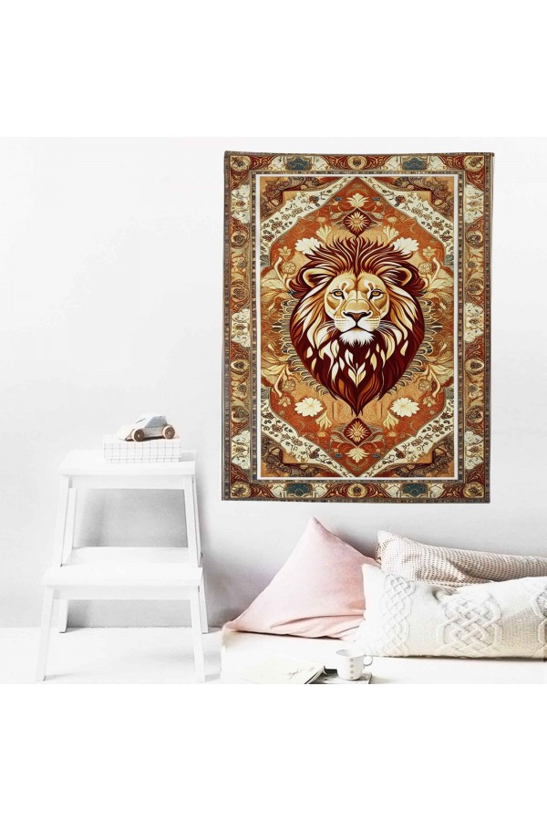 Aslan Hayvan Desenli Duvar Örtüsü Duvar Halısı Wall Tapestry Aslan Hayvan Desenli Duvar Örtüsü Duvar Halısı Wall Tapestry