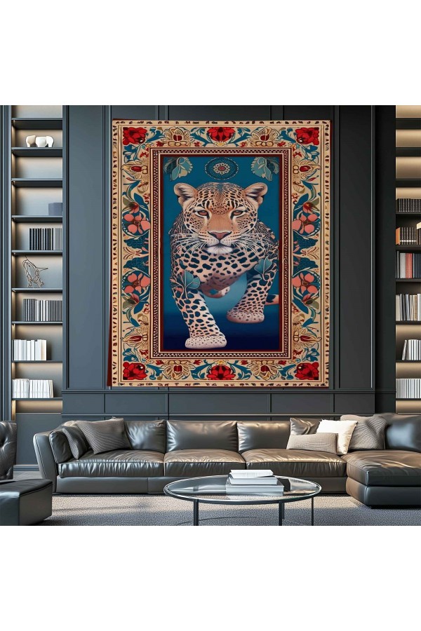 Vahşi Leopar Hayvanlı Desenli Duvar Örtüsü Duvar Halısı Wall Tapestry Vahşi Leopar Hayvanlı Desenli Duvar Örtüsü Duvar Halısı Wall Tapestry