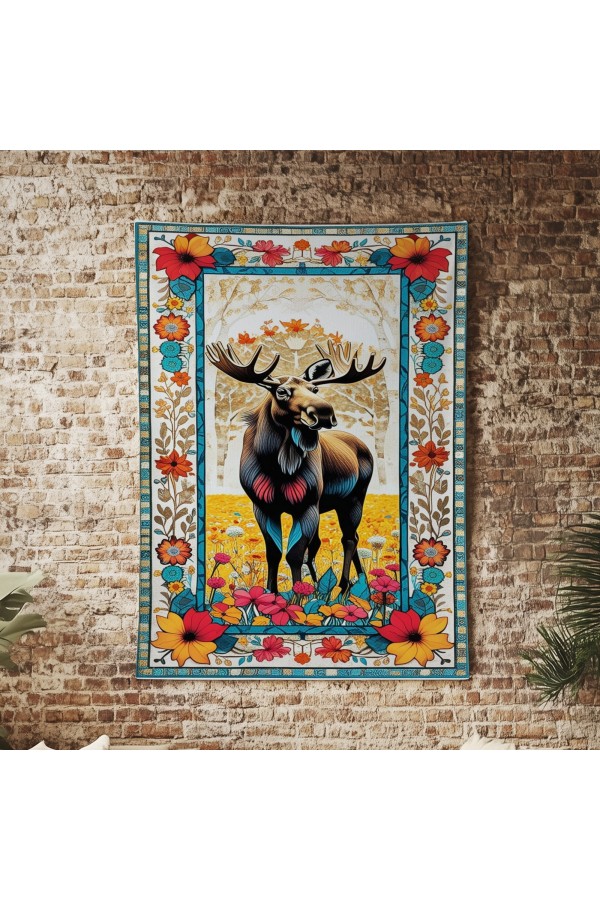 Geyik Hayvan Desenli Duvar Örtüsü Duvar Halısı Wall Tapestry Geyik Hayvan Desenli Duvar Örtüsü Duvar Halısı Wall Tapestry