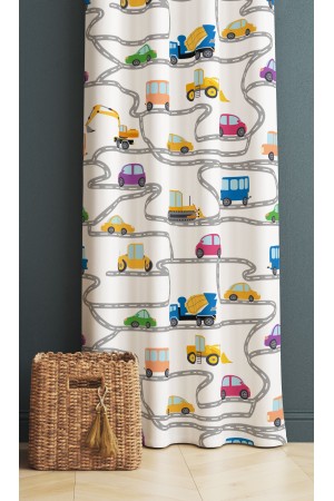 İş Makineleri Trafik Desenli Erkek Çocuk Odası Fon Perde 140x260cm İş Makineleri Trafik Desenli Erkek Çocuk Odası Fon Perde 140x260cm