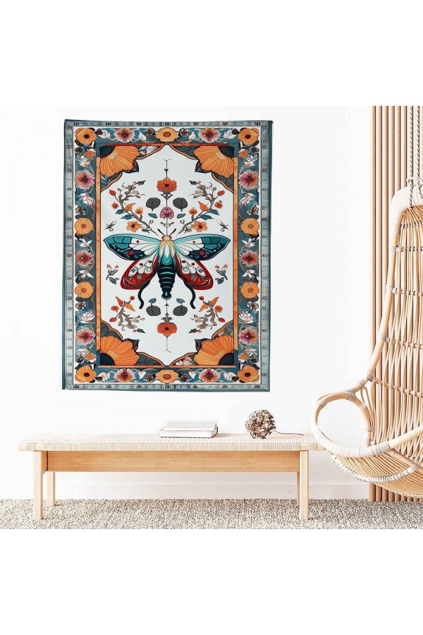Güve Gece Kelebeği Desenli Duvar Örtüsü Duvar Halısı Wall Tapestry Güve Gece Kelebeği Desenli Duvar Örtüsü Duvar Halısı Wall Tapestry