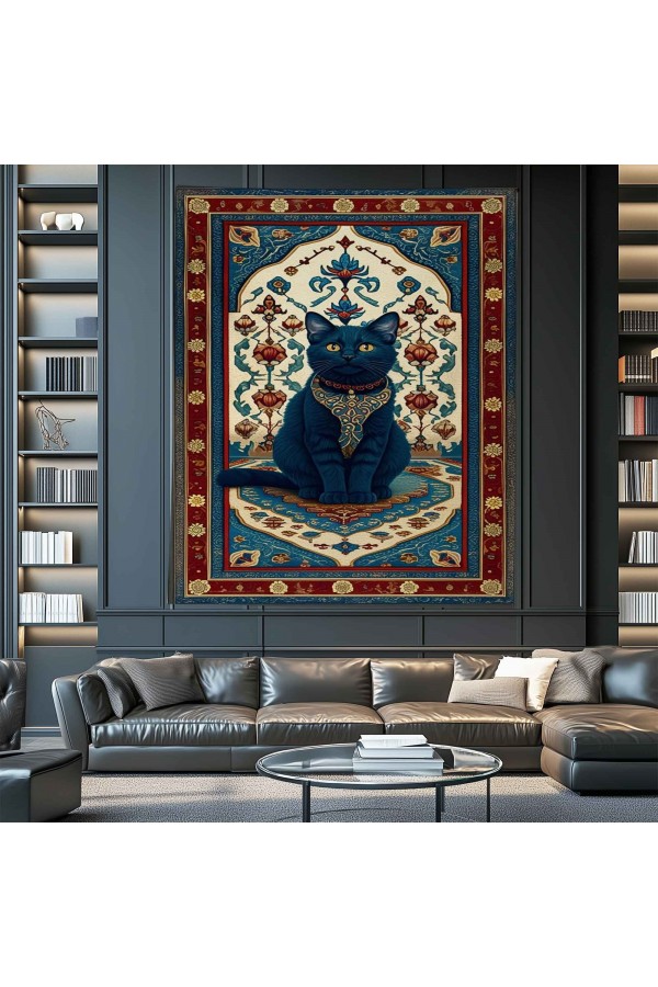 Etnik Kedi Desenli Duvar Örtüsü Duvar Halısı Wall Tapestry Etnik Kedi Desenli Duvar Örtüsü Duvar Halısı Wall Tapestry