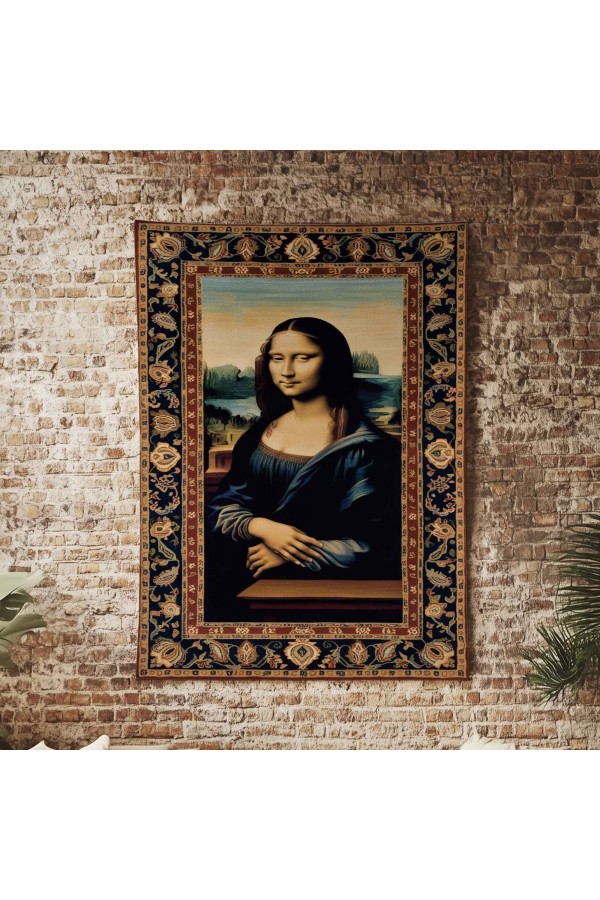 Mona Lisa Tablo Desenli Duvar Örtüsü Duvar Halısı Wall Tapestry Mona Lisa Tablo Desenli Duvar Örtüsü Duvar Halısı Wall Tapestry