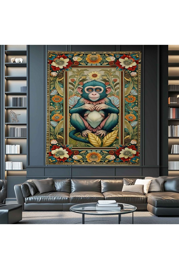 Sevimli Maymun Hayvan Desenli Duvar Örtüsü Duvar Halısı Wall Tapestry Sevimli Maymun Hayvan Desenli Duvar Örtüsü Duvar Halısı Wall Tapestry
