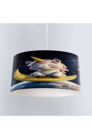 Ayda Oturan Unicorn Desenli Kız Çocuk Sarkıt Avize Modeli