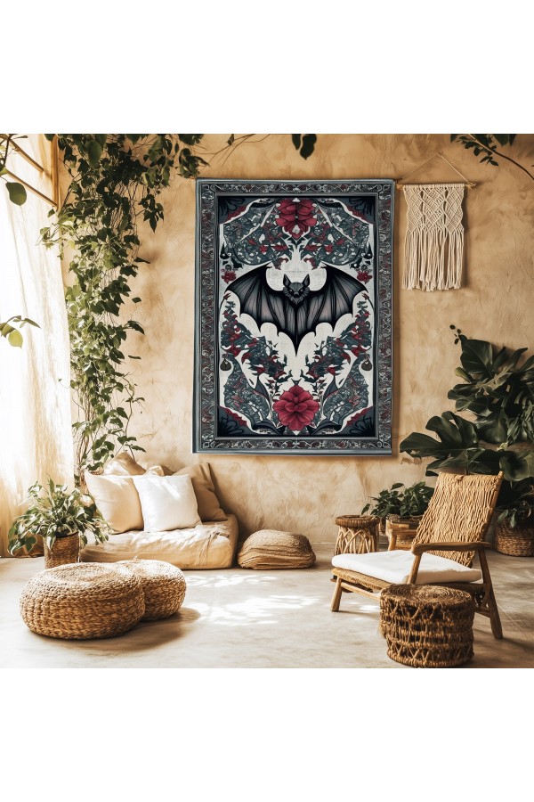 Gotik Yarasa Desenli Duvar Örtüsü Duvar Halısı Wall Tapestry Gotik Yarasa Desenli Duvar Örtüsü Duvar Halısı Wall Tapestry