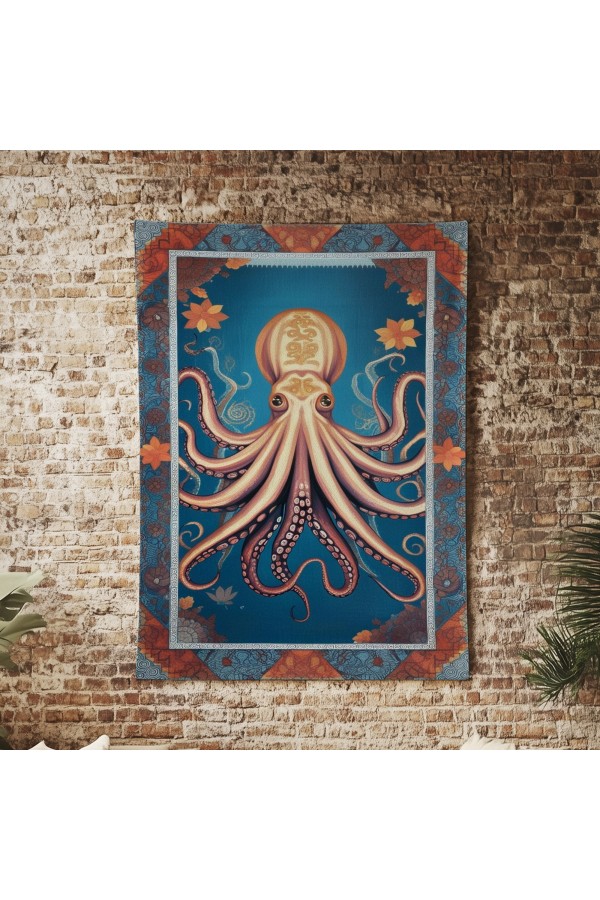 Ahtapot Denizci Desenli Duvar Örtüsü Duvar Halısı Wall Tapestry Ahtapot Denizci Desenli Duvar Örtüsü Duvar Halısı Wall Tapestry