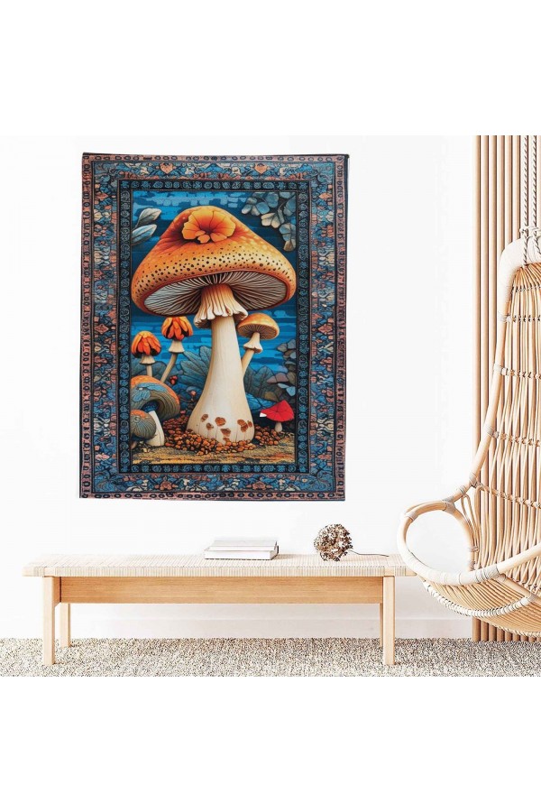 Mantar Orman Hippi Desenli Duvar Örtüsü Duvar Halısı Wall Tapestry Mantar Orman Hippi Desenli Duvar Örtüsü Duvar Halısı Wall Tapestry