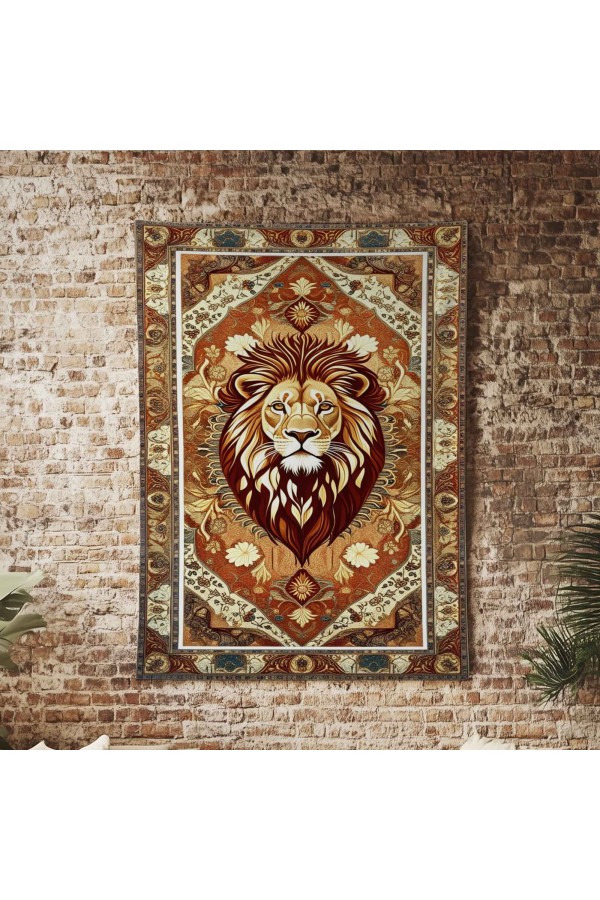 Aslan Hayvan Desenli Duvar Örtüsü Duvar Halısı Wall Tapestry Aslan Hayvan Desenli Duvar Örtüsü Duvar Halısı Wall Tapestry