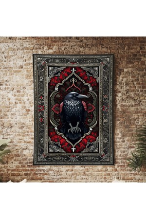 Karga Kuzgun Hayvan Desenli Duvar Örtüsü Duvar Halısı Wall Tapestry Karga Kuzgun Hayvan Desenli Duvar Örtüsü Duvar Halısı Wall Tapestry