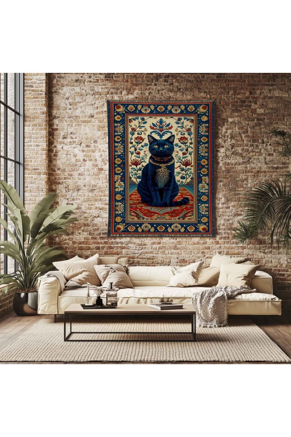 Mistik Kedi Desenli Duvar Örtüsü Duvar Halısı Wall Tapestry Mistik Kedi Desenli Duvar Örtüsü Duvar Halısı Wall Tapestry