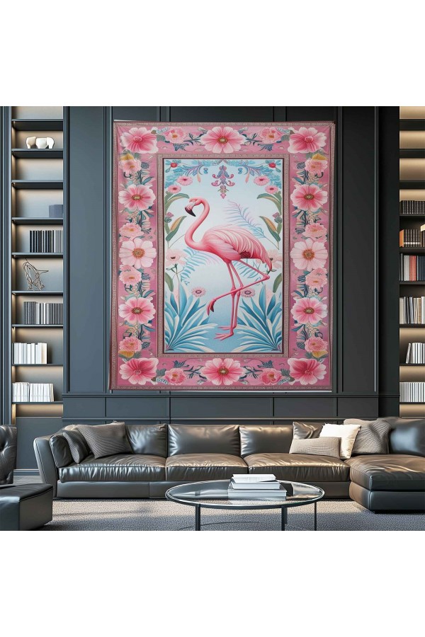 Pembe Flamingo Hayvan Desenli Duvar Örtüsü Duvar Halısı Wall Tapestry Pembe Flamingo Hayvan Desenli Duvar Örtüsü Duvar Halısı Wall Tapestry