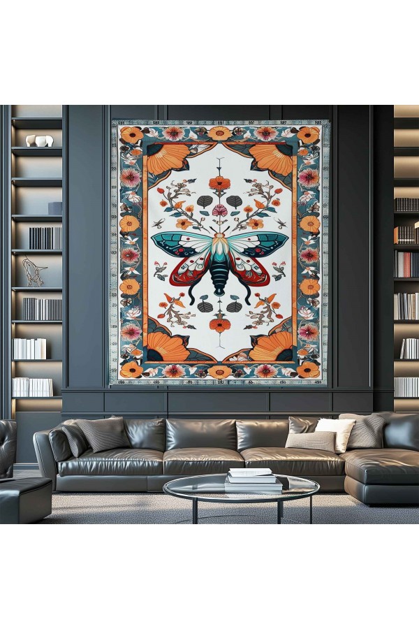 Güve Gece Kelebeği Desenli Duvar Örtüsü Duvar Halısı Wall Tapestry Güve Gece Kelebeği Desenli Duvar Örtüsü Duvar Halısı Wall Tapestry