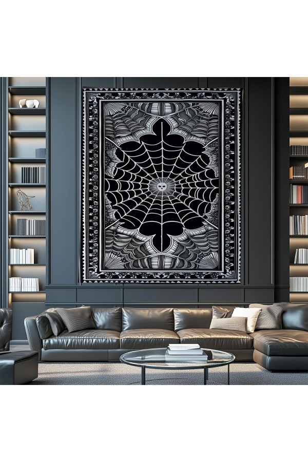 Örümcek Ağı Gotik Desenli Duvar Örtüsü Duvar Halısı Wall Tapestry Örümcek Ağı Gotik Desenli Duvar Örtüsü Duvar Halısı Wall Tapestry