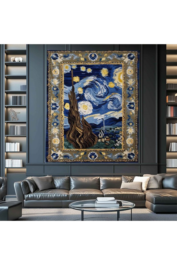 Van Gogh Yıldızlı Geceler Tablo Desenli Duvar Örtüsü Duvar Halısı Wall Tapestry Van Gogh Yıldızlı Geceler Tablo Desenli Duvar Örtüsü Duvar Halısı Wall Tapestry