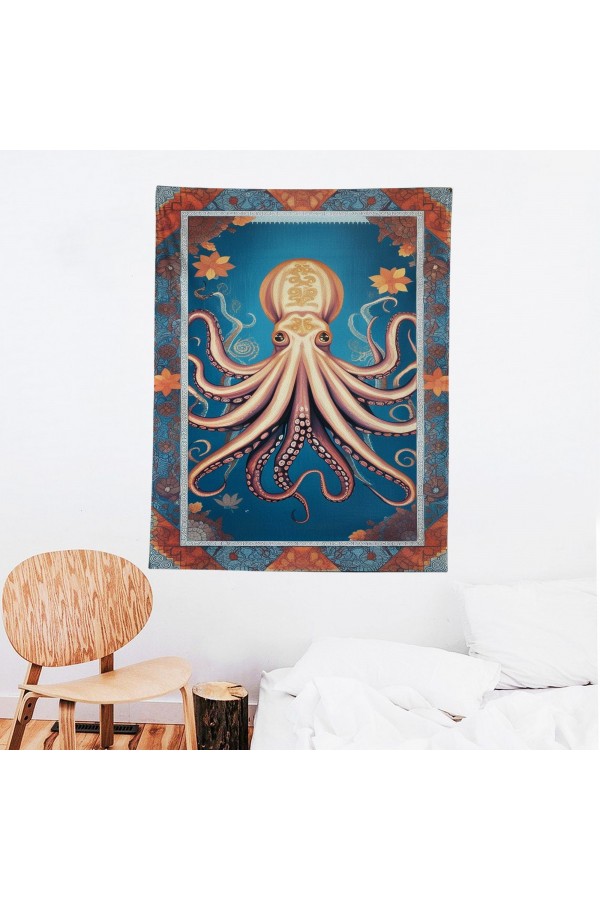 Ahtapot Denizci Desenli Duvar Örtüsü Duvar Halısı Wall Tapestry Ahtapot Denizci Desenli Duvar Örtüsü Duvar Halısı Wall Tapestry