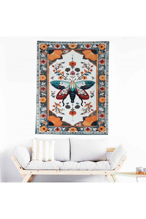 Güve Gece Kelebeği Desenli Duvar Örtüsü Duvar Halısı Wall Tapestry Güve Gece Kelebeği Desenli Duvar Örtüsü Duvar Halısı Wall Tapestry