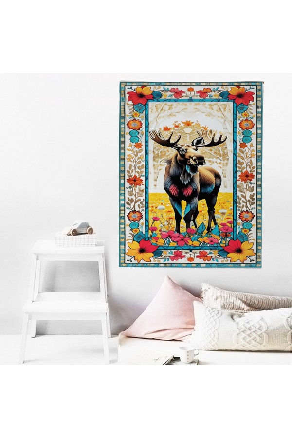 Geyik Hayvan Desenli Duvar Örtüsü Duvar Halısı Wall Tapestry Geyik Hayvan Desenli Duvar Örtüsü Duvar Halısı Wall Tapestry