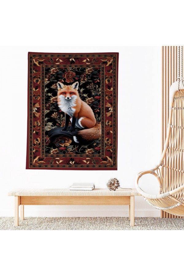 Tilki Hayvan Desenli Duvar Örtüsü Duvar Halısı Wall Tapestry Tilki Hayvan Desenli Duvar Örtüsü Duvar Halısı Wall Tapestry
