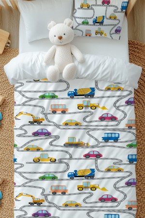 İş Makineleri Trafik Desenli Erkek Çocuk Tek Kişilik Nevresim Takımı Yastık Kılıflı İş Makineleri Trafik Desenli Erkek Çocuk Tek Kişilik Nevresim Takımı Yastık Kılıflı