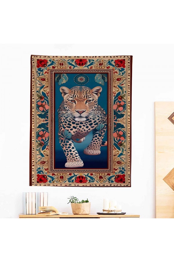 Vahşi Leopar Hayvanlı Desenli Duvar Örtüsü Duvar Halısı Wall Tapestry Vahşi Leopar Hayvanlı Desenli Duvar Örtüsü Duvar Halısı Wall Tapestry