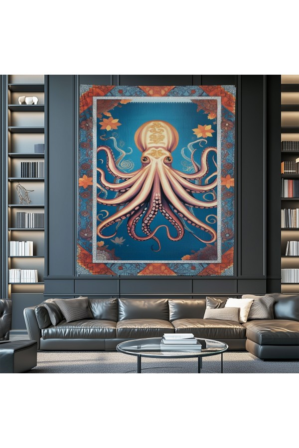Ahtapot Denizci Desenli Duvar Örtüsü Duvar Halısı Wall Tapestry Ahtapot Denizci Desenli Duvar Örtüsü Duvar Halısı Wall Tapestry