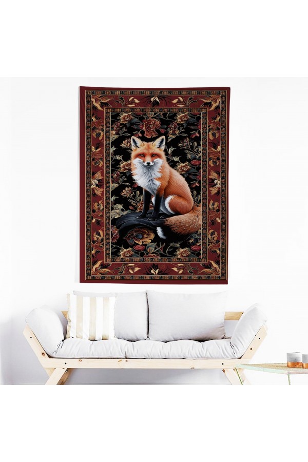 Tilki Hayvan Desenli Duvar Örtüsü Duvar Halısı Wall Tapestry Tilki Hayvan Desenli Duvar Örtüsü Duvar Halısı Wall Tapestry