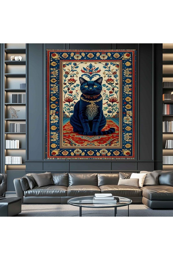 Mistik Kedi Desenli Duvar Örtüsü Duvar Halısı Wall Tapestry Mistik Kedi Desenli Duvar Örtüsü Duvar Halısı Wall Tapestry