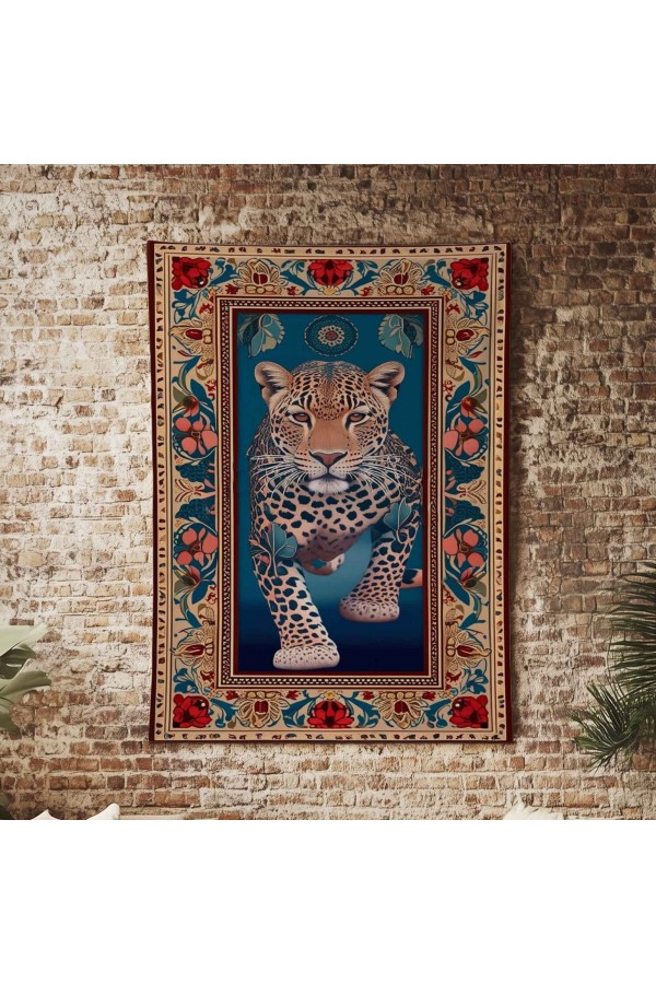 Vahşi Leopar Hayvanlı Desenli Duvar Örtüsü Duvar Halısı Wall Tapestry Vahşi Leopar Hayvanlı Desenli Duvar Örtüsü Duvar Halısı Wall Tapestry