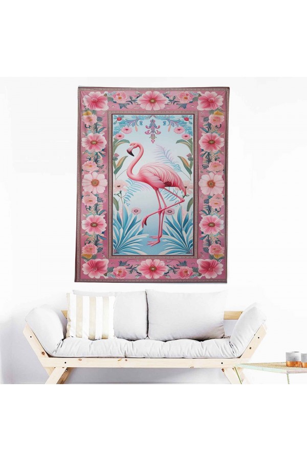 Pembe Flamingo Hayvan Desenli Duvar Örtüsü Duvar Halısı Wall Tapestry Pembe Flamingo Hayvan Desenli Duvar Örtüsü Duvar Halısı Wall Tapestry
