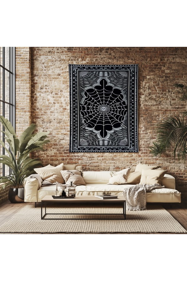 Örümcek Ağı Gotik Desenli Duvar Örtüsü Duvar Halısı Wall Tapestry Örümcek Ağı Gotik Desenli Duvar Örtüsü Duvar Halısı Wall Tapestry